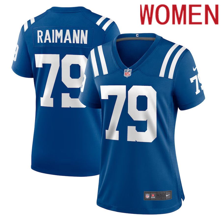 Women Indianapolis Colts #79 Bernhard Raimann Nike Royal Player Game NFL Jersey